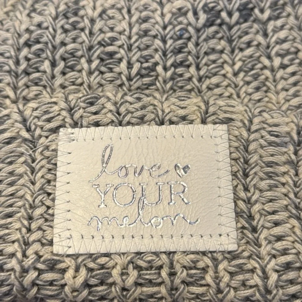 Love Your Melon Gray Knit‎ women’s winter Beanie with White Pom Pom